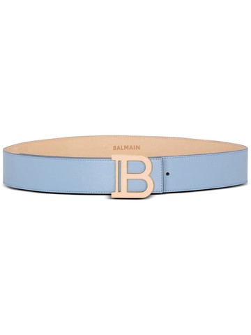 Balmain - B-plaque leather belt - women - Calf Leather - 80 - Blue