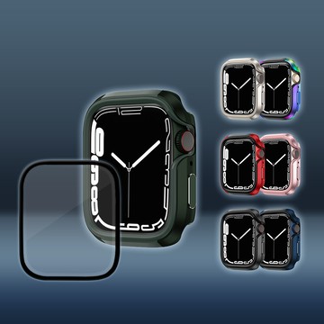 軍盾防撞抗衝擊apple watch series 8/7(45mm)鋁合金殼+3d抗衝擊保護貼