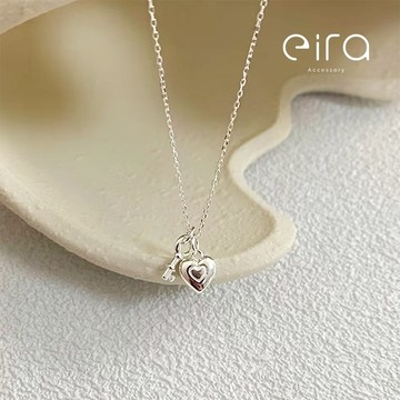 Eira Accessory 愛心鑰匙項鍊‧925純銀項鍊‧韓系 可愛 氣質 愛心 鑰匙 項鍊 百搭 CXL0033A
