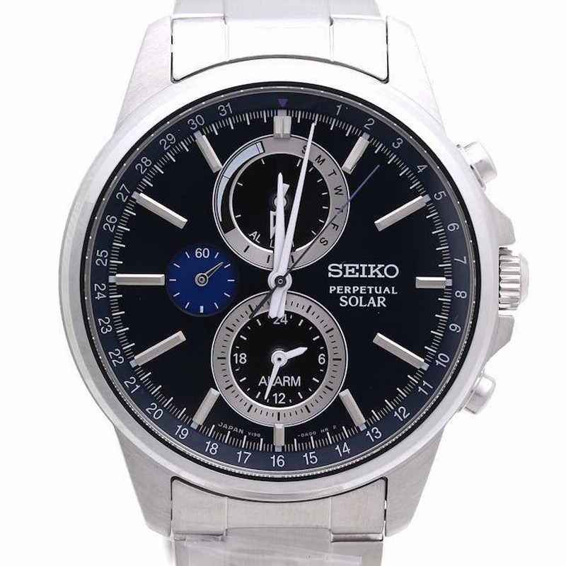 セイコー SEIKO スピリット スマート パーペチュアルカレンダー SBPJ003 V198-0AC0 ソーラー 青文字盤 メンズ /36078  【未使用】 腕時計 | LINEショッピング