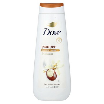 Dove, Pamper 沐浴露，乳木果油 + 香草香，20 液量盎司（591 毫升）