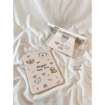 卡通涂鴉線條小狗適用iPadmini7保護殼360旋轉支架iPad Air6帶筆槽11英寸10.2新款2024ipadPro13平板套10.9寸
