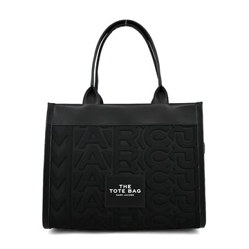 MARC JACOBS The Monogram字母浮雕壓紋拉鍊托特包-大/黑_廠商直送