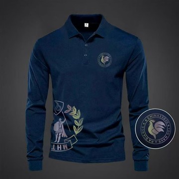 【秋冬新款 長袖Polo 工作服 寬鬆大碼 長袖t】新款POLO百搭长袖休闲男士T恤轻奢商务秋冬叠穿翻领長袖上衣