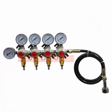 4路二氧化碳減壓表啤酒機專用減壓表 啤酒墻氣表帶加長氣管