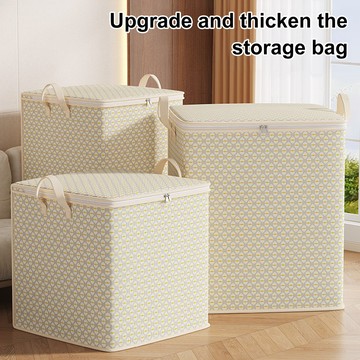 洛陽牡丹 巨無霸收納袋灰色波紋被子搬家收納箱家用臥室收納包整理衣服專用（oz）