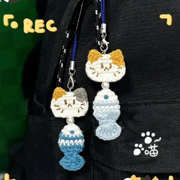 🔥新品🔥可愛掛件鑰匙扣禮物手工鉤針編織diy材料毛線玩偶鉤針包掛新手時尚吊墜 車載掛件 手工送人禮 手工材料包