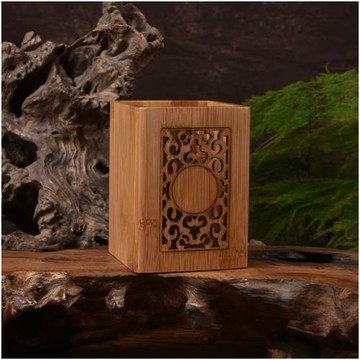 竹子茶筒單個六君子茶筒茶具配件茶則收納筒君子筒茶道筒茶桶筆筒