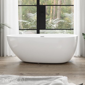 戶型一體獨立浴缸 家用成-人蛋形亞克力浴盆1.3m-1.7米