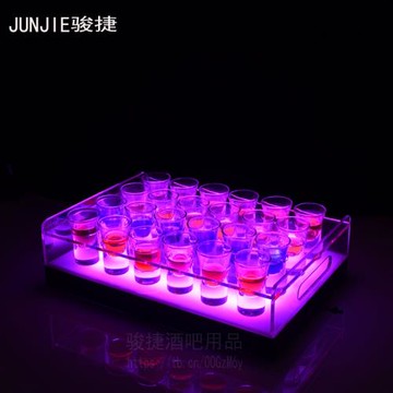 led發光充電酒吧創意雞尾酒七彩酒架夜店酒吧KTV洋酒子彈杯托盤架