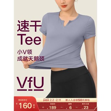 VfU瑜伽服上衣女夏季速干普拉提訓練健身短袖跑步修身顯瘦運動T恤