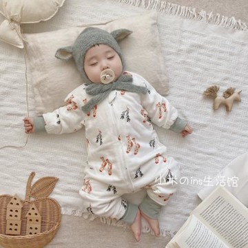 ins竹纖維四層六層紗布寶寶長袖分腿睡袋春夏秋四季款嬰兒防踢被