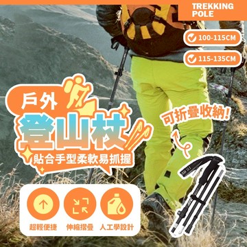 現貨 超輕量避震登山杖 伸縮快扣 專業登山裝備 郊山百岳 健行杖 鋁合金材質 防滑EVA手柄 登山必備【H619】