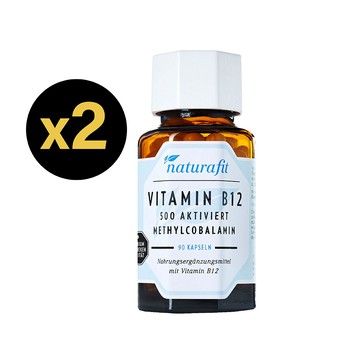 Natural 【德國活粒適】活性維生素B12膠囊 二入組(90粒/入) (獨家德國進口微營養領導品牌)