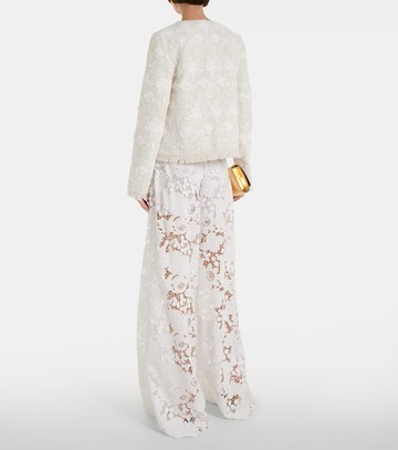 Oscar de la Renta Gardenia embroidered tweed jacket