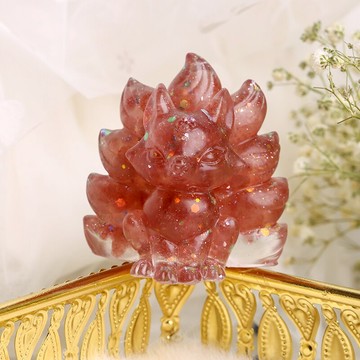 能量奧根九尾狐招財旺人緣辟邪家居裝飾臥室床頭擺件轉運定制禮物