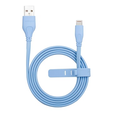 MOMAX Lightning 連接線 扁線 DL7 快速充電 數據同步 線材收納  1m  藍色  1條