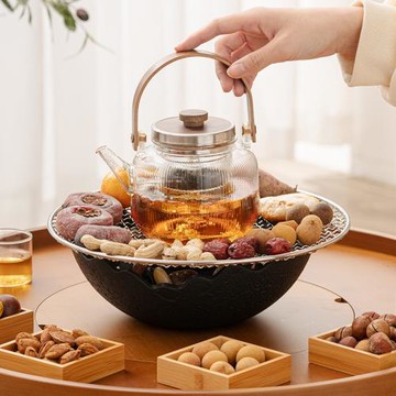 圍爐煮茶家用烤茶爐煮茶器網紅戶外電陶爐玻璃泡茶壺陶壺全套裝備
