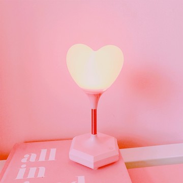 供應 韓國少女心立體愛心小夜燈 創意LED心形檯燈裝飾燈 浪漫氛圍燈 愛心氣球燈 觸摸可調光檯燈 房間裝飾 交換禮物