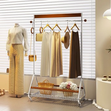 中古風服裝店展示架落地式多功能女裝店貨架櫥窗陳列架簡約掛衣架