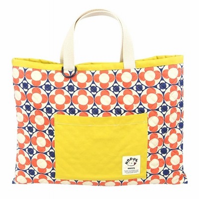 くるくるフラワー ネイビー レッスンバッグ HOPPE ハンドメイド