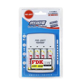 【華志PRO-WATT】PW-1236充電器+ 湯淺2500mAh 3號AA 4入 鎳氫電池(1.2V立即用)