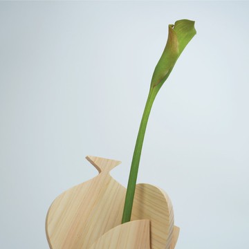 木製花器 NO.1 單枝插花 + 榫接 + 檜木 + 療癒 + 居家擺飾 + 免費刻名 + 免費禮品包裝