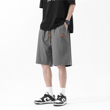 冰絲褲子男款夏季薄款速干運動褲直筒寬松休閑五分褲男士沙灘褲潮