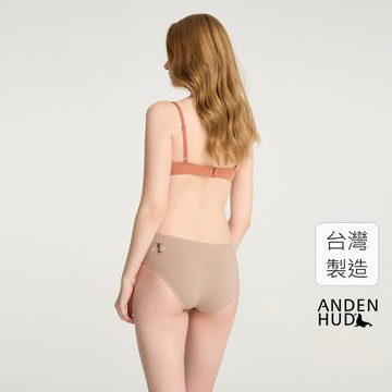 【Anden Hud】Back To School．花邊中腰三角內褲(搪瓷褐-呼拉圈) 純棉台灣製