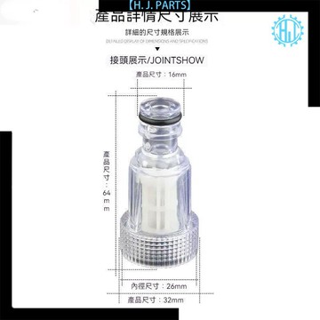 【台灣出貨】廠家直供清洗機進水過濾奶嘴PC透明接頭洗車機進水過濾網進水接頭