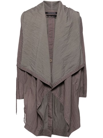 Julius - draped hooded coat - men - Nylon/Cotton - 3 - Brown