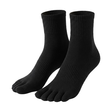 NICOFUN 愛定做 運動五趾短筒襪 fyk255toe17-42  黑色  225~250mm  1套