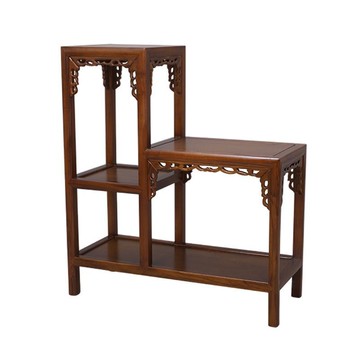 全實木中式花架榆木高低連體連體花架花架實木盆景架子置物魚缸架