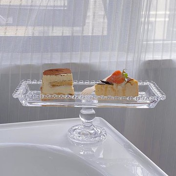 長方形玻璃愛心邊展示托盤