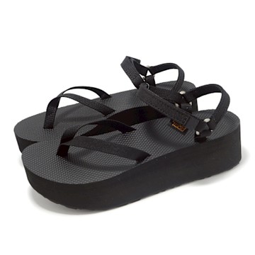 Teva 厚底涼鞋 W Flatform Sandal Slim 女鞋 黑 細帶 增高 戶外 休閒 1164630BLK