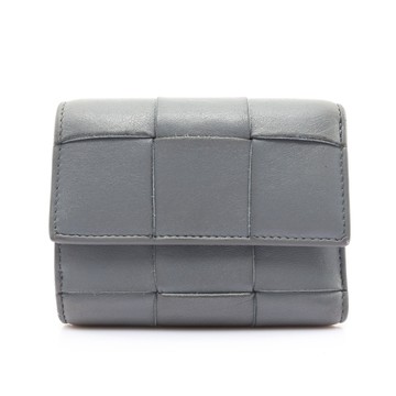 BOTTEGA VENETA BV 寶緹嘉 三折短夾 灰色 編織羊皮 651372 【二手名牌BRAND OFF】