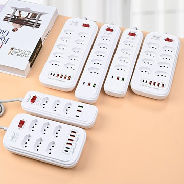 三圓插南美洲巴西認證烏拉圭三腳圓插頭USB口TYPE-C充電插排插座【Snowbelle優選】