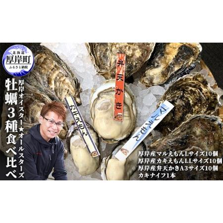 ふるさと納税 北海道 牡蠣 3種 食べ比べ セット 厚岸オイスター★オールスターズ 生食 北海道厚岸町