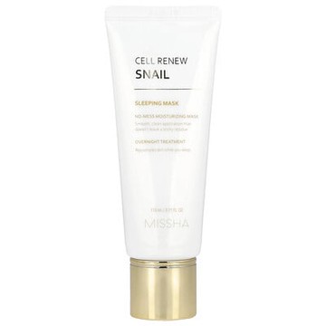 Missha, Super Aqua，細胞生新蝸牛，睡眠美容面膜，3.7 盎司（110 毫升）