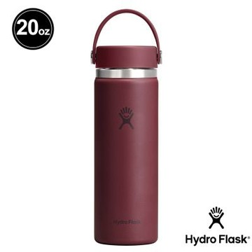Hydro Flask 20oz/592ml 寬口 提環 保溫瓶 勃根地紅