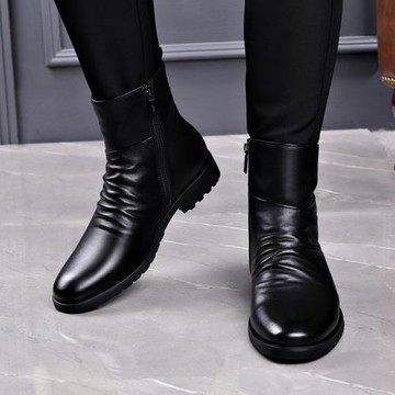 馬丁靴男高幫冬季加絨2026新款中幫切爾西靴商務休閑男士皮鞋真皮