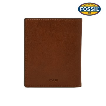 【FOSSIL 官方旗艦館】Gift 盾牌小LOGO真皮 護照套-棕色 MLG0800212