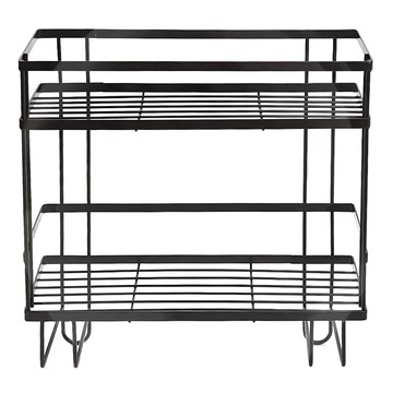 免打孔雙層馬桶水箱置物架 鐵藝烤漆 大容量收納 穩固支架  34 x 15 x 36cm  黑色  1個