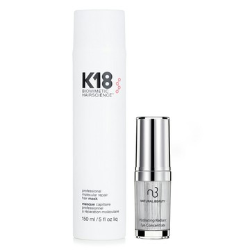 K18 - K18 4分鐘修護髮膜 150ml X Natural Beauty 超效彈潤水光眼部精萃 15ml (有效日期: 02/2026) 15ml