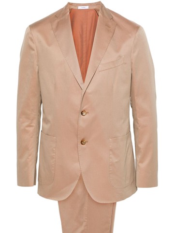 Boglioli - cotton single-breasted suit - men - Cotton/Polybutylene Terephthalate (PBT)/Cupro/Viscose - 50 - Brown
