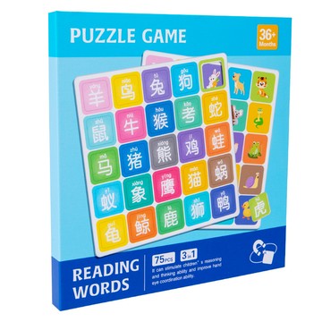 「伶俐系列」 幼兒童早教二合一趣味漢字進階拼圖磁性看圖識字書幼兒園益智玩具