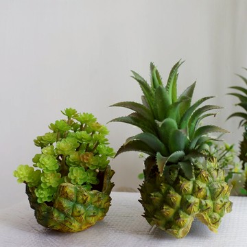 Lmdec 迷你菠蘿小插花仿真花假花綠植 隔板創意小擺設花藝裝飾