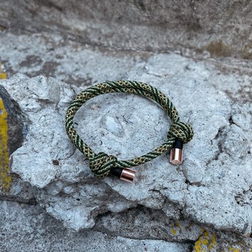 瘋流Flow | 玩繩手環 x 墨玉綠(玫瑰金) 美製特色軍規傘繩 鋼釦
