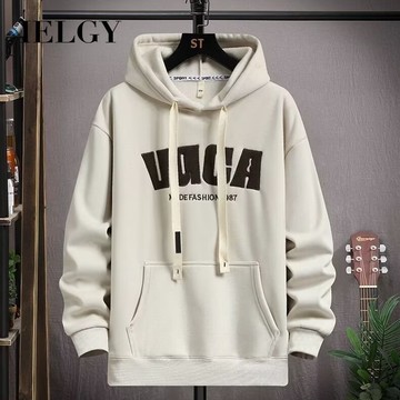 IELGY 春秋ins字母連帽衫男士休閒寬鬆百搭連帽衫