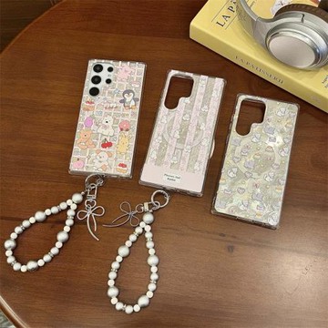 卡通小動物適用三星S25Ultra手機殼S24Ultra磁吸保護套S23Ultra錫紙紋防摔殼S22Ultra全包亞克力創意可愛女款